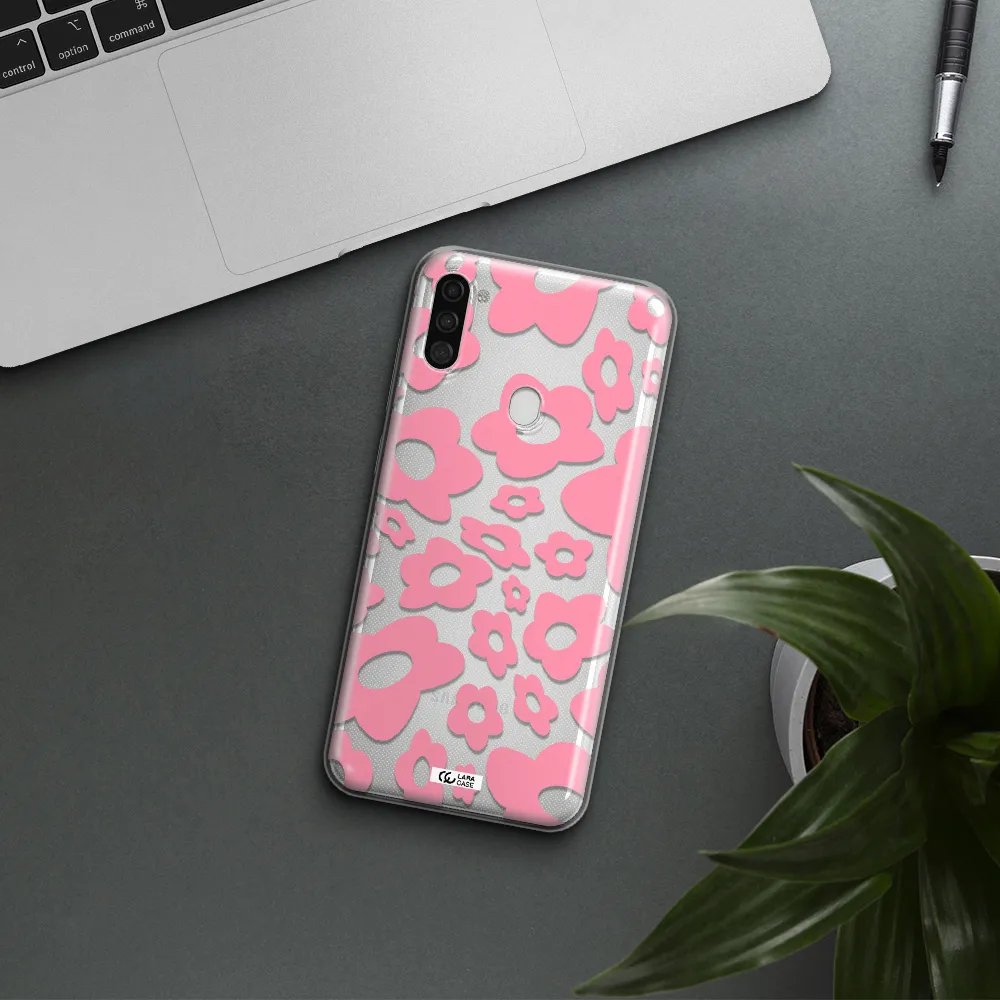 Five Petal Pink Flower Samsung A11 Clear TPU Case