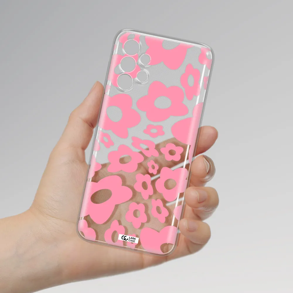 Five Petal Pink Flower Samsung A13 Clear TPU Case