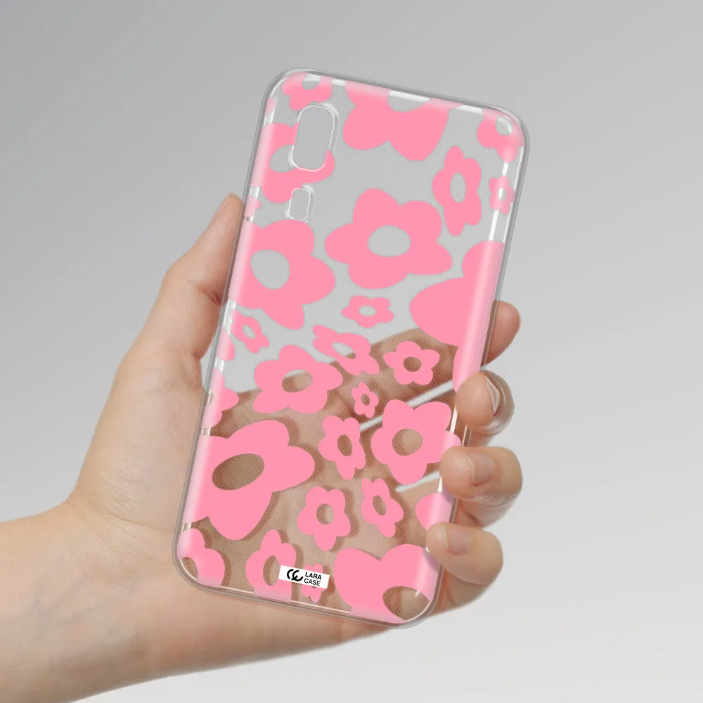 Five Petal Pink Flower Samsung A2 Core Clear TPU Case