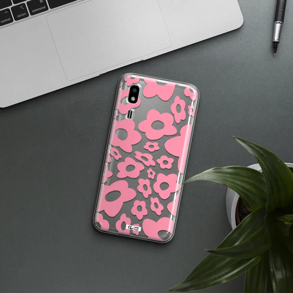 Five Petal Pink Flower Samsung A2 Core Clear TPU Case