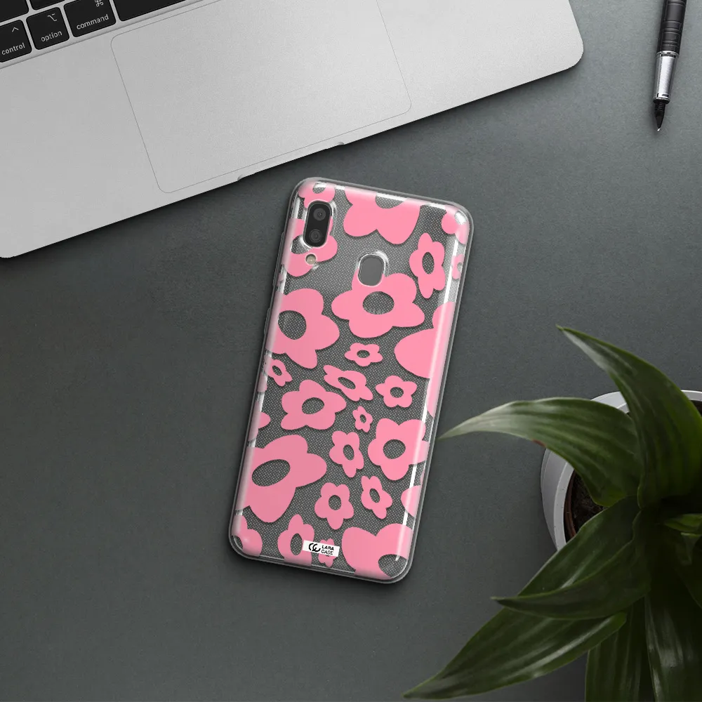 Five Petal Pink Flower Samsung A20 Clear TPU Case