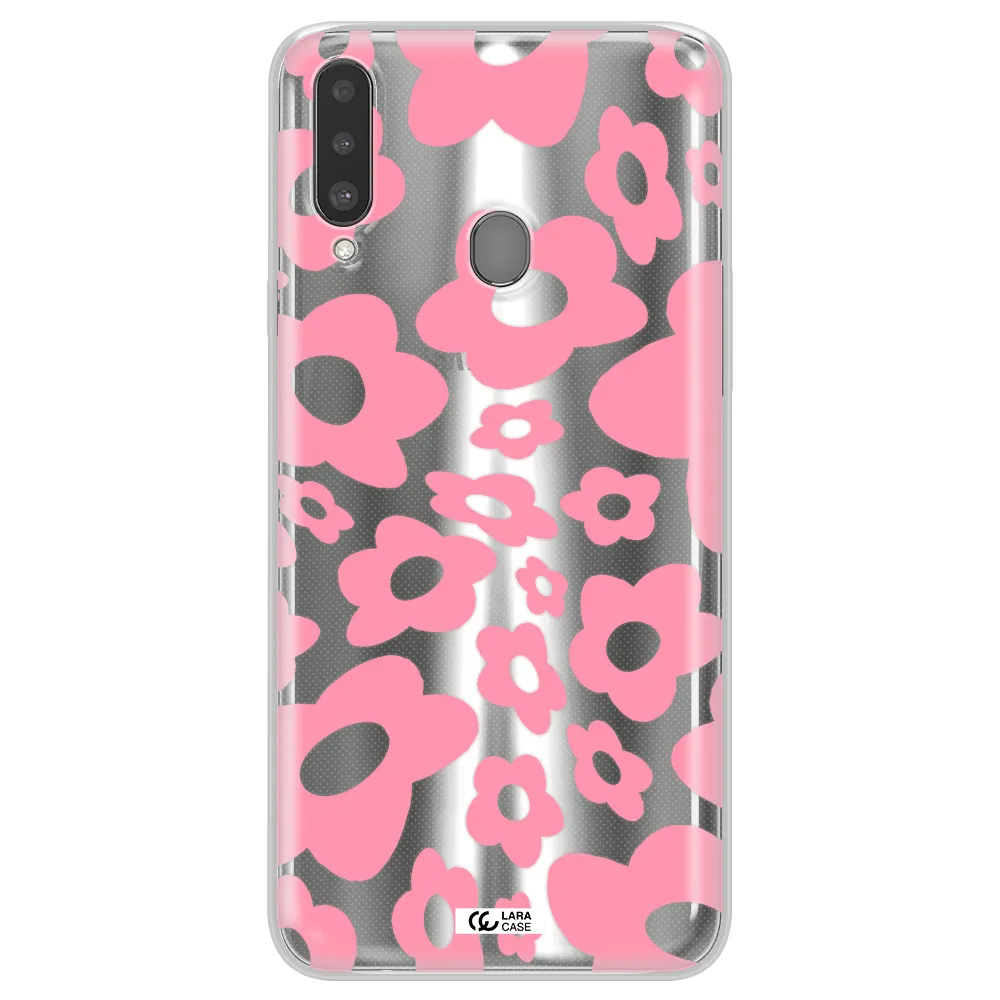 Five Petal Pink Flower Samsung A20S Clear TPU Case