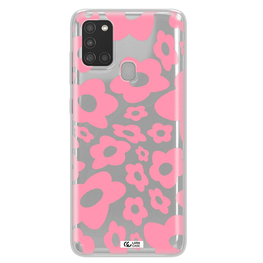 Five Petal Pink Flower Samsung A21S Clear TPU Case