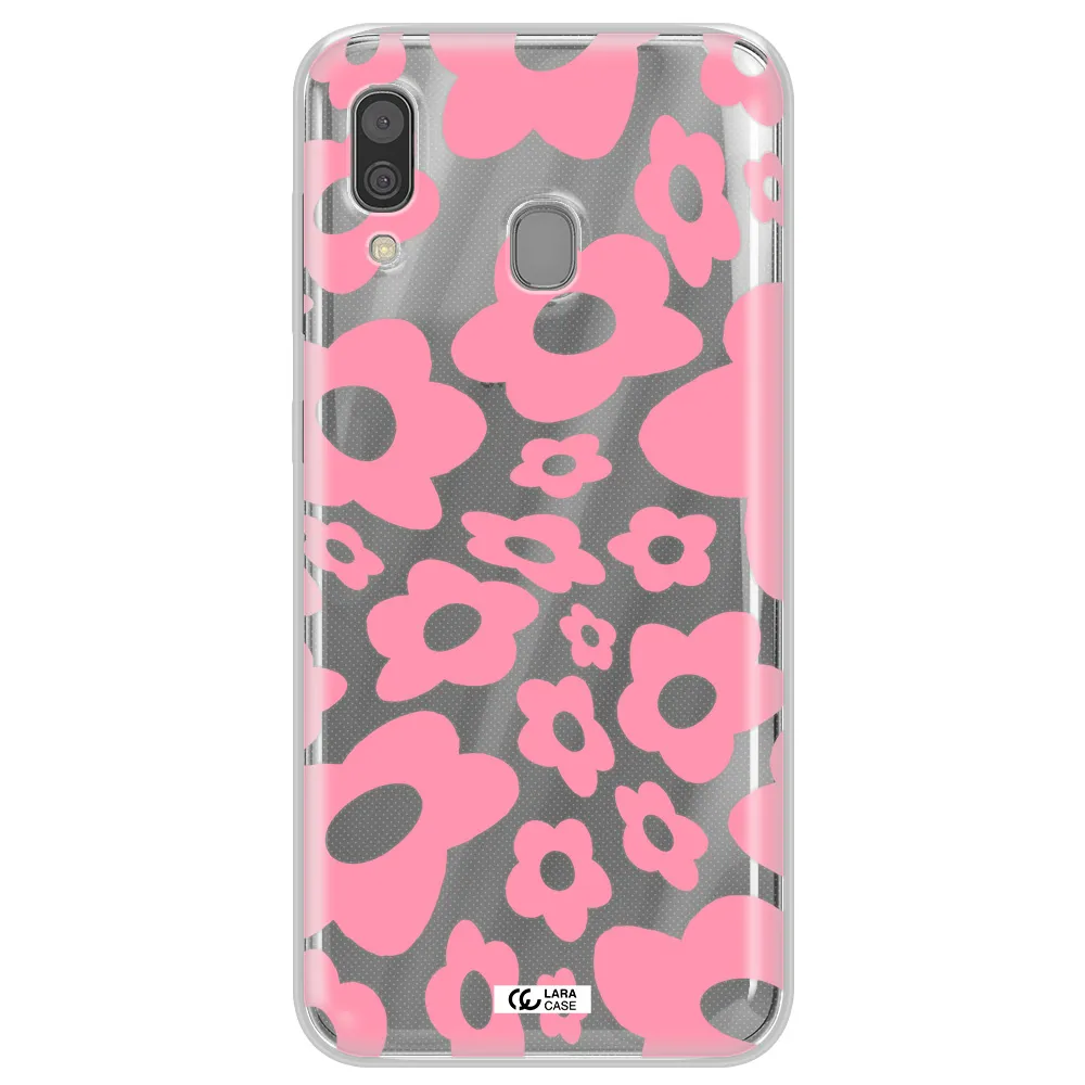 Five Petal Pink Flower Samsung A30 Clear TPU Case