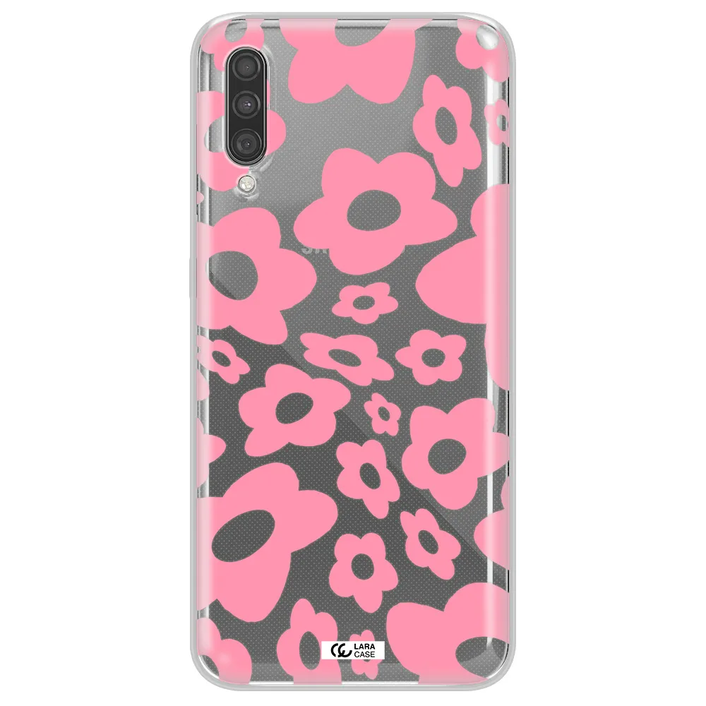 Five Petal Pink Flower Samsung A30S Clear TPU Case