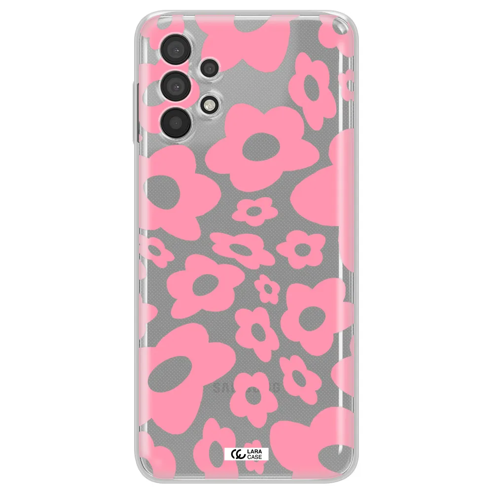 Five Petal Pink Flower Samsung A32 Clear TPU Case