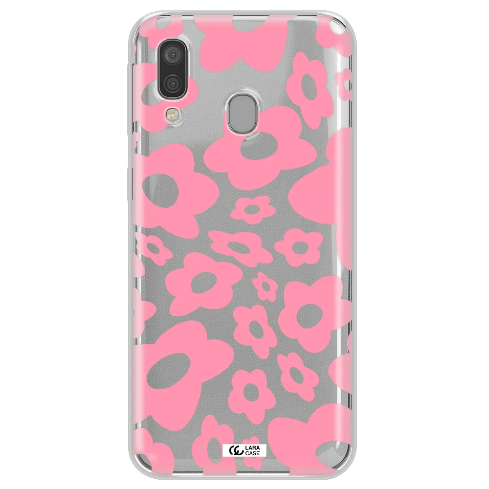 Five Petal Pink Flower Samsung A40 Clear TPU Case