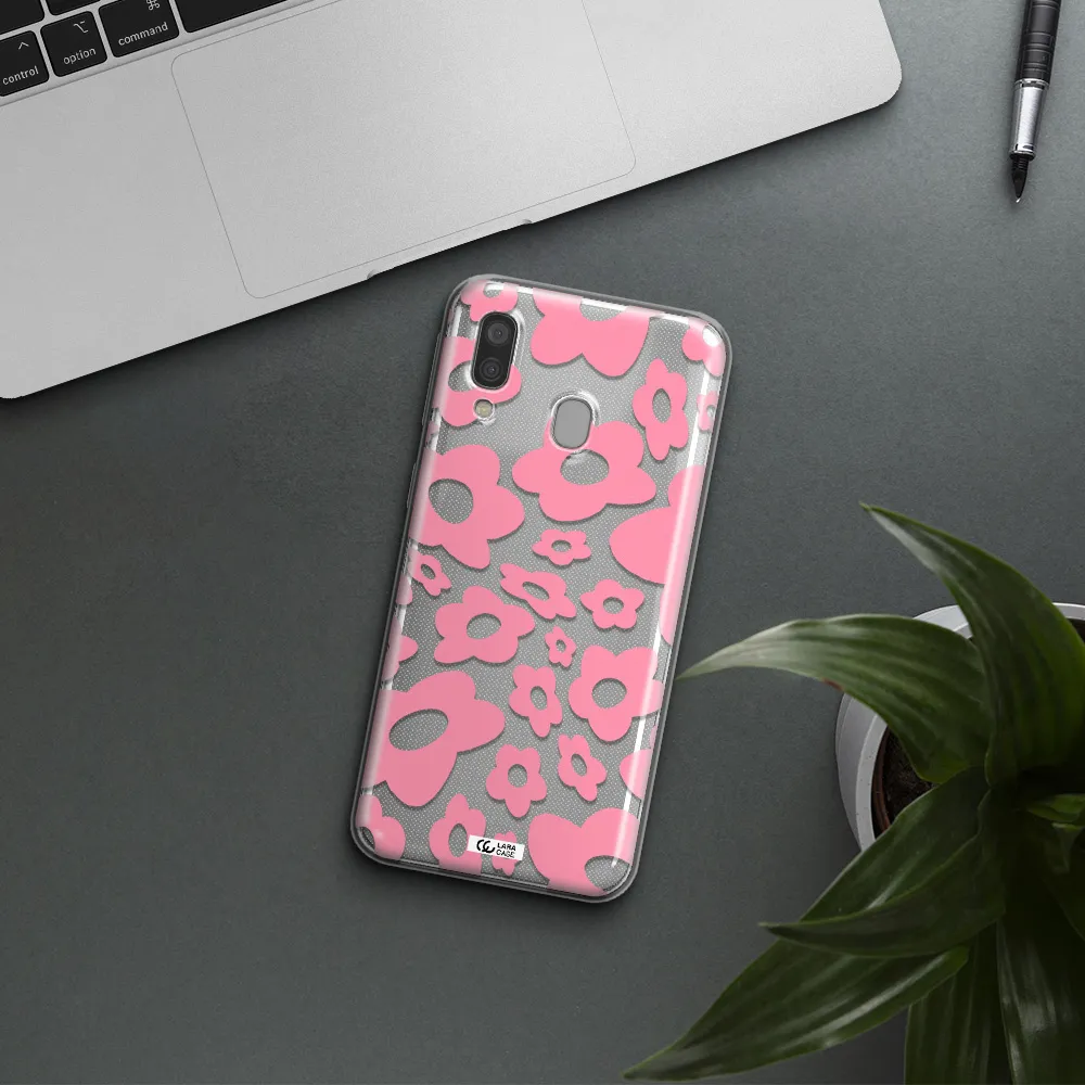 Five Petal Pink Flower Samsung A40 Clear TPU Case