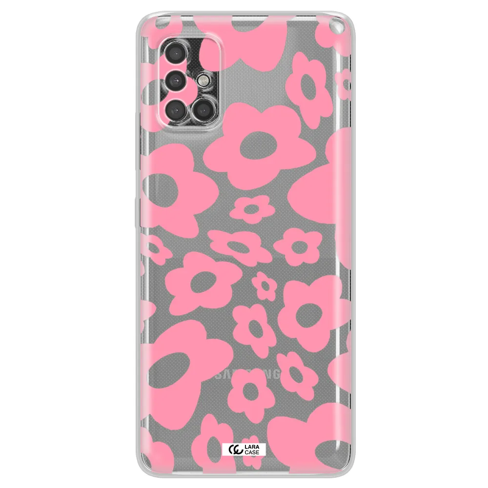 Five Petal Pink Flower Samsung A40S Clear Tpu Case
