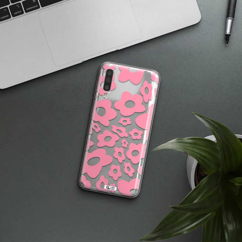 Five Petal Pink Flower Samsung A50 Clear TPU Case