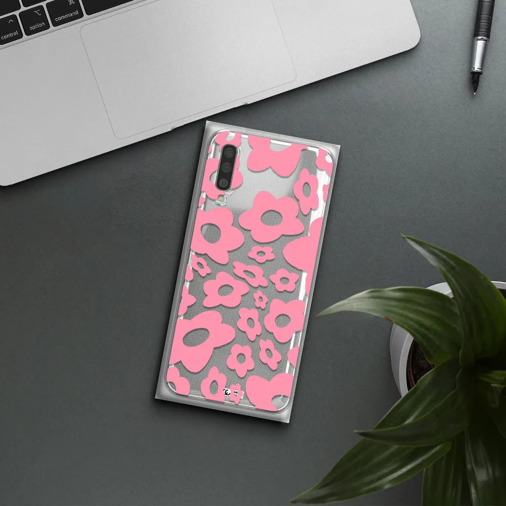 Five Petal Pink Flower Samsung A50S Clear Tpu Case