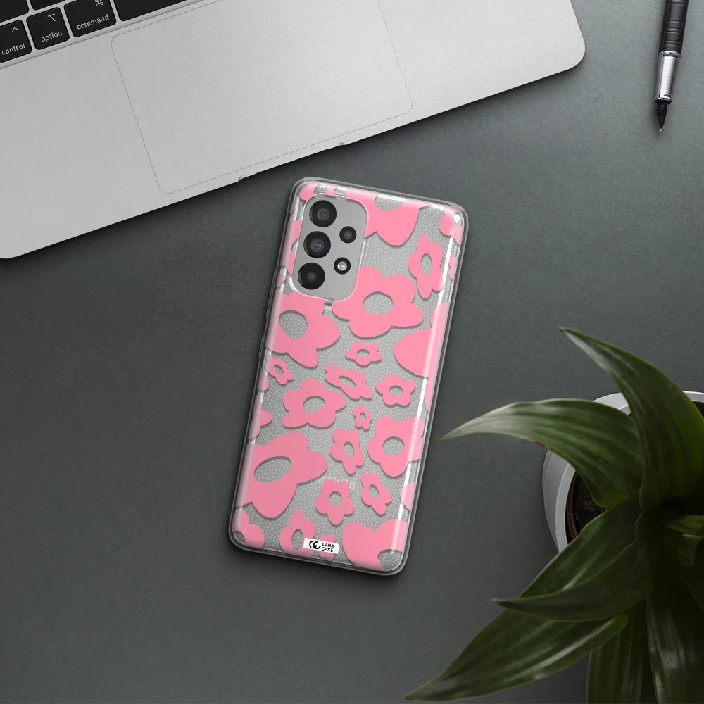 Five Petal Pink Flower Samsung A53 Clear TPU Case