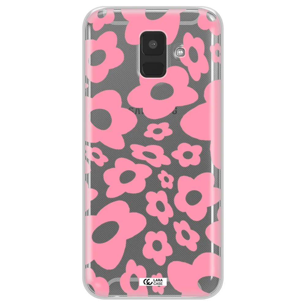 Five Petal Pink Flower Samsung A6 Clear TPU Case