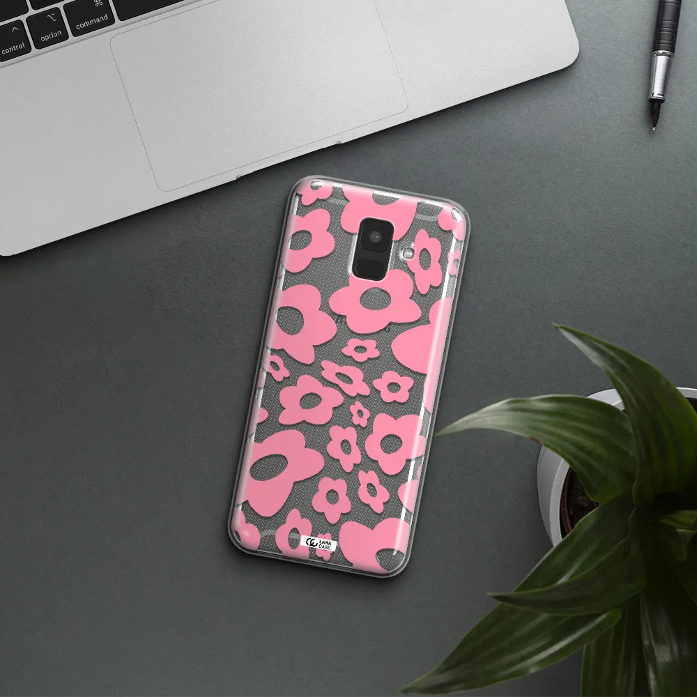 Five Petal Pink Flower Samsung A6 Clear TPU Case
