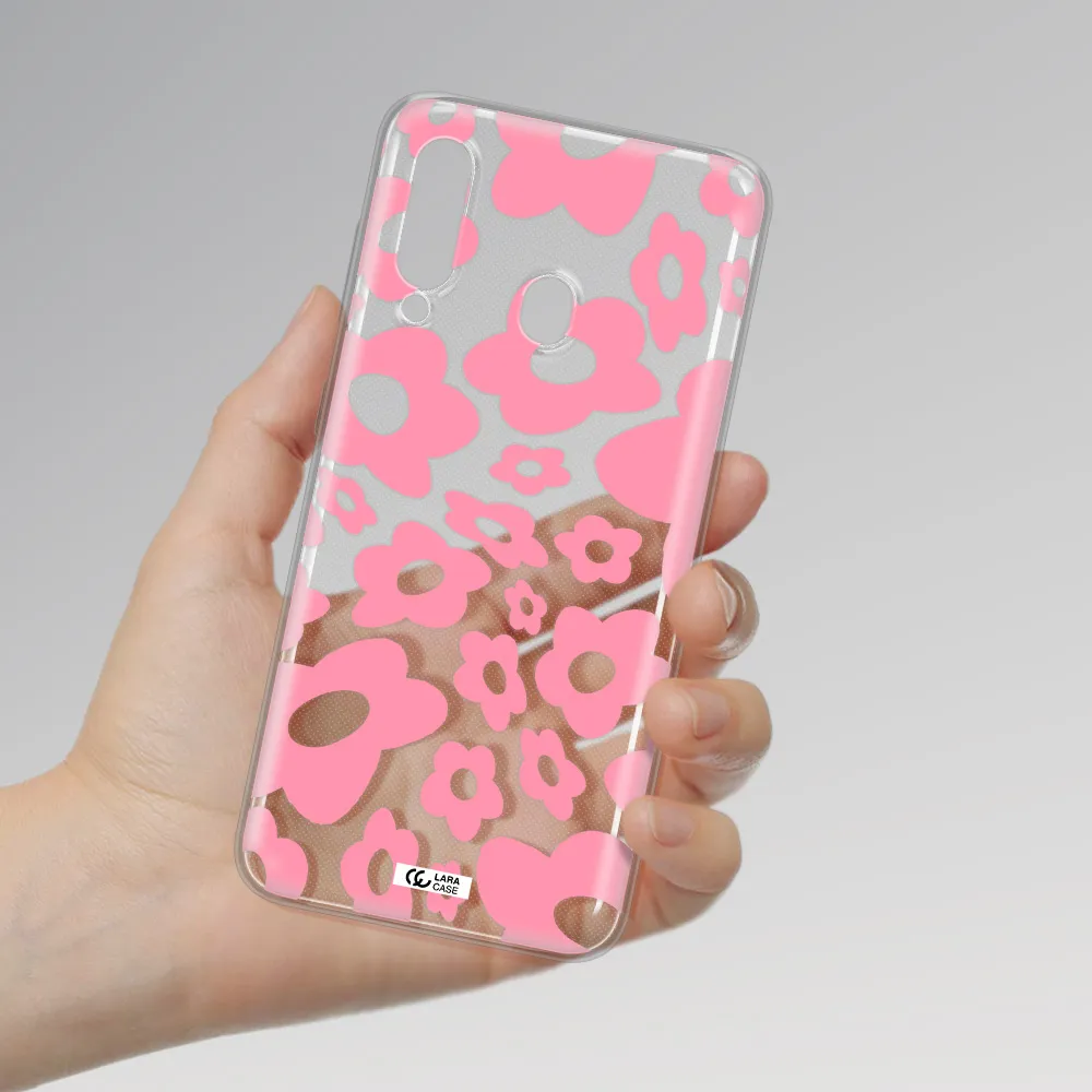 Five Petal Pink Flower Samsung A60 Clear TPU Case