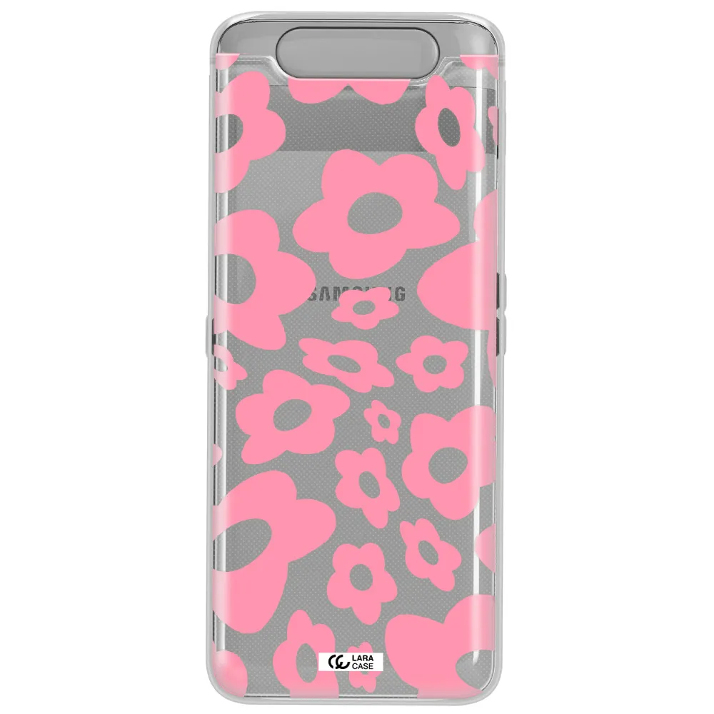 Five Petal Pink Flower Samsung A80 Clear TPU Case