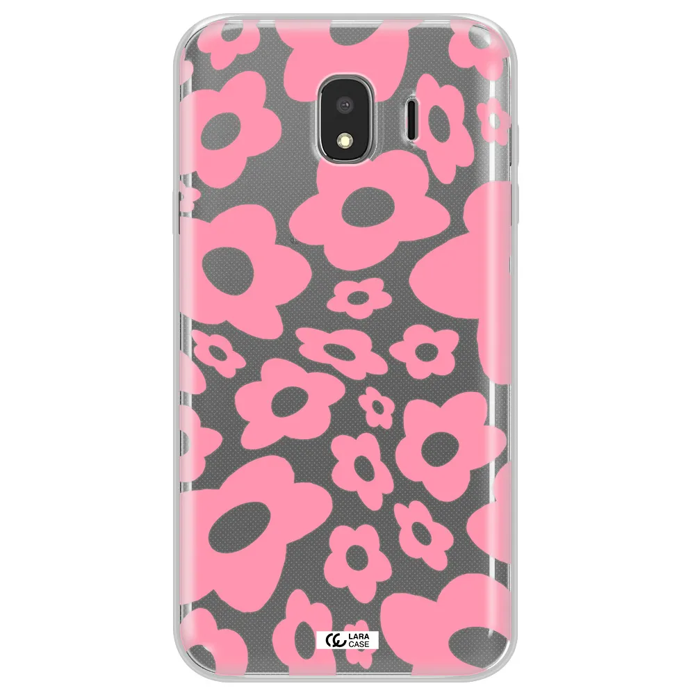 Five Petal Pink Flower Samsung J4 Clear TPU Case