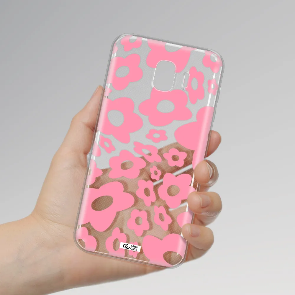 Five Petal Pink Flower Samsung J4 Clear TPU Case