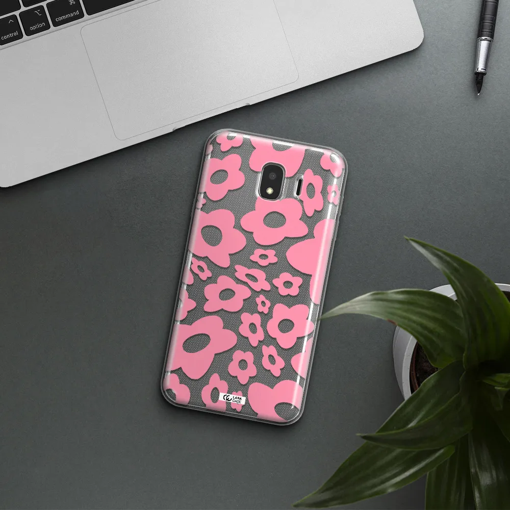 Five Petal Pink Flower Samsung J4 Clear TPU Case