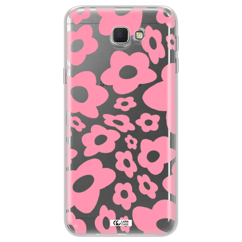 Five Petal Pink Flower Samsung J5 Prime Clear TPU Case