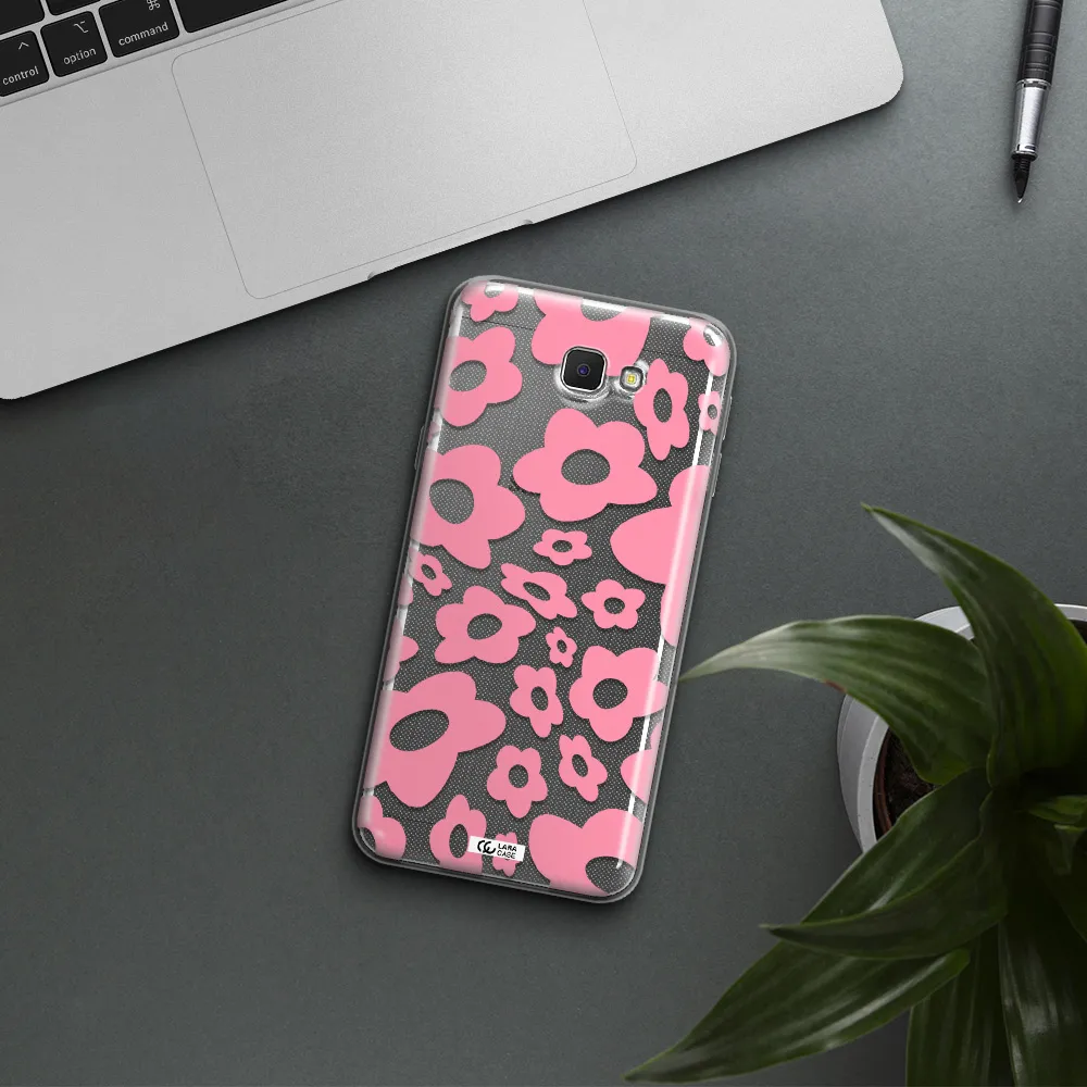 Five Petal Pink Flower Samsung J5 Prime Clear TPU Case