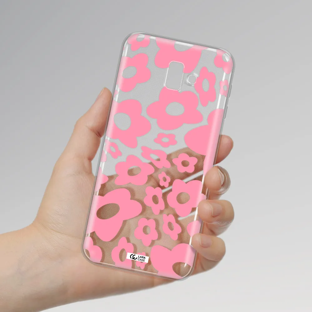 Five Petal Pink Flower Samsung J6 Plus Clear TPU Case