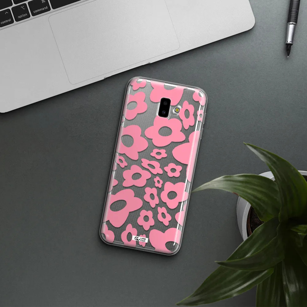 Five Petal Pink Flower Samsung J6 Plus Clear TPU Case