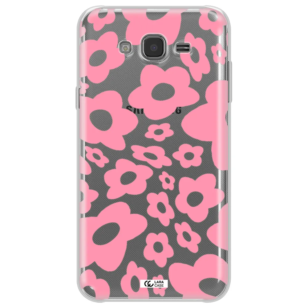 Five Petal Pink Flower Samsung J7 2015 Clear TPU Case