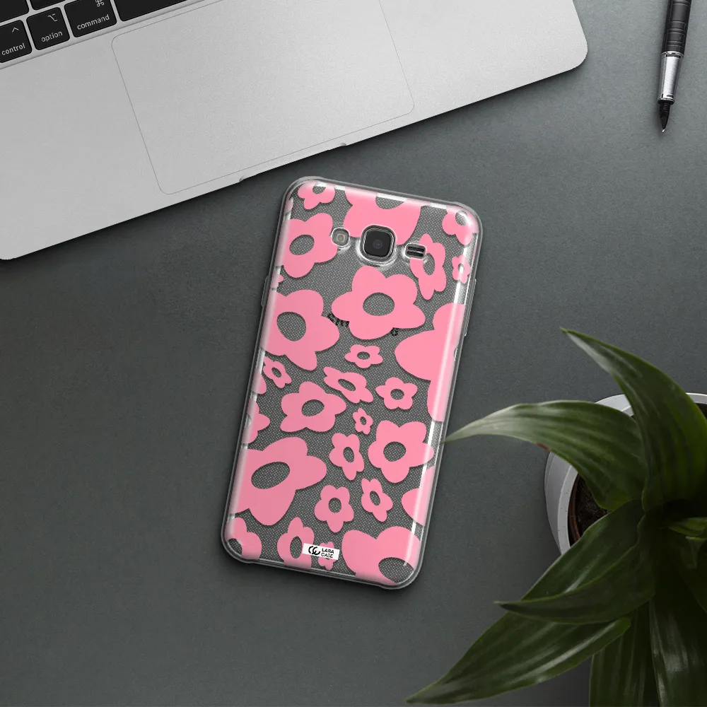 Five Petal Pink Flower Samsung J7 2015 Clear TPU Case