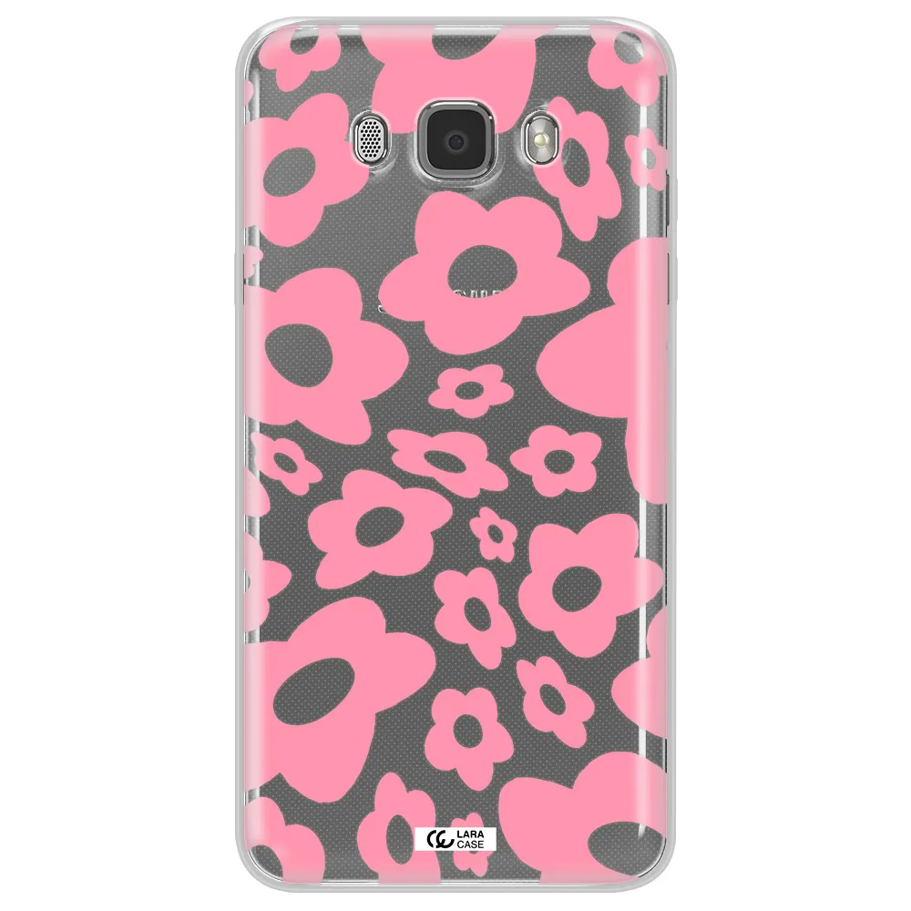 Five Petal Pink Flower Samsung J7 2016 Clear TPU Case