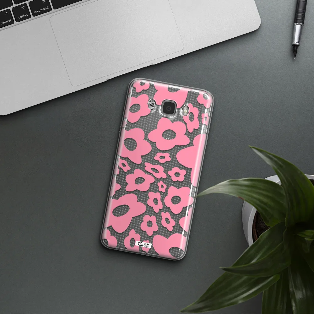 Five Petal Pink Flower Samsung J7 2016 Clear TPU Case