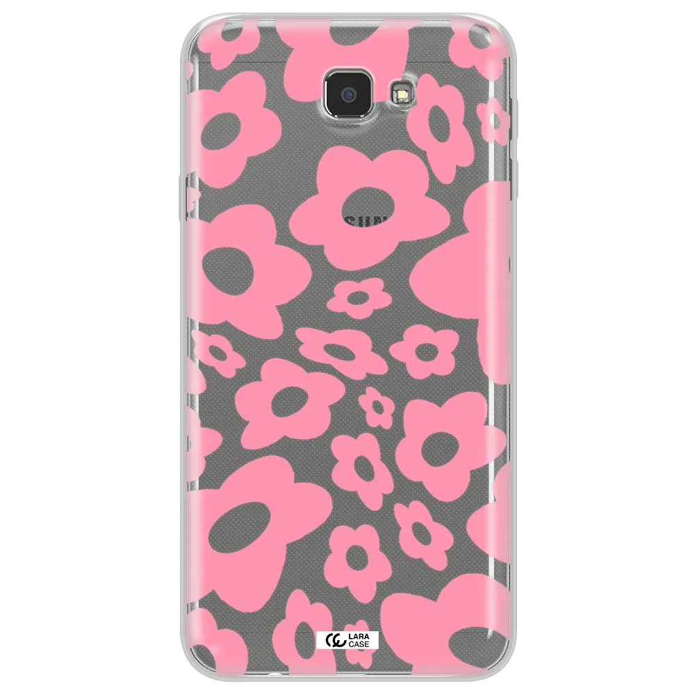 Five Petal Pink Flower Samsung J7 Prim Clear TPU Case