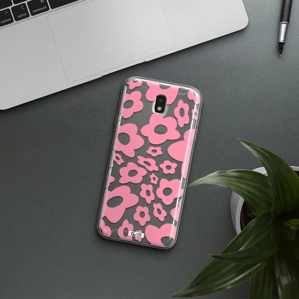 Five Petal Pink Flower Samsung J7 Pro Clear TPU Case