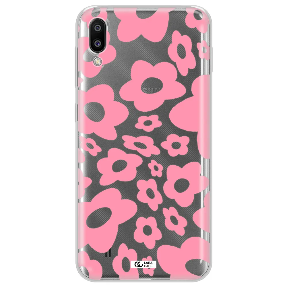 Five Petal Pink Flower Samsung M10 Clear TPU Case