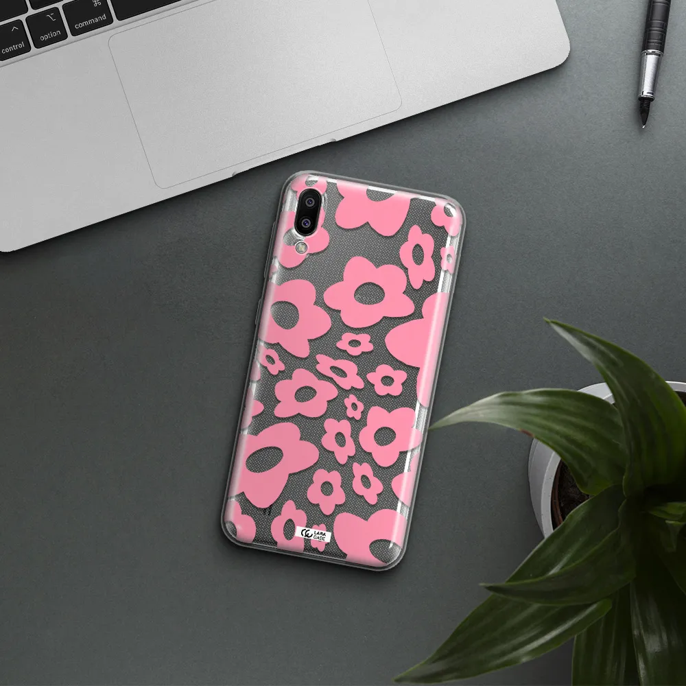 Five Petal Pink Flower Samsung M10 Clear TPU Case