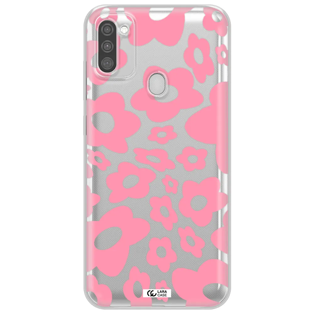 Five Petal Pink Flower Samsung M11 Clear TPU Case