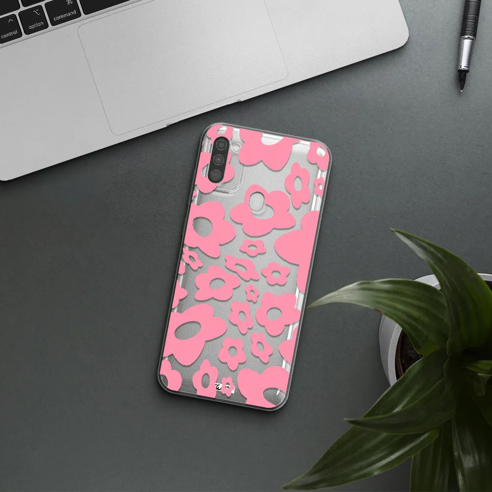 Five Petal Pink Flower Samsung M11 Clear TPU Case