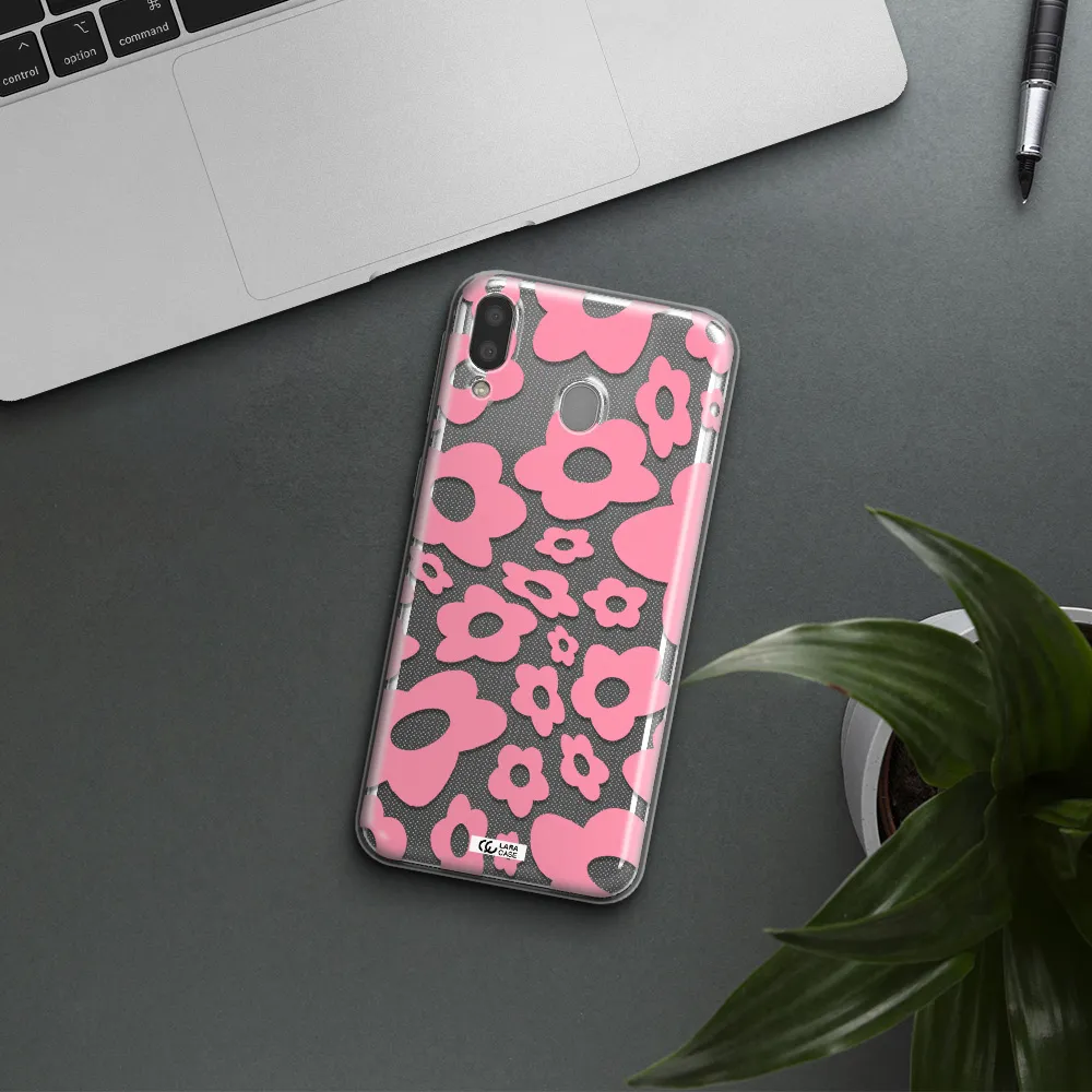 Five Petal Pink Flower Samsung M20 Clear TPU Case