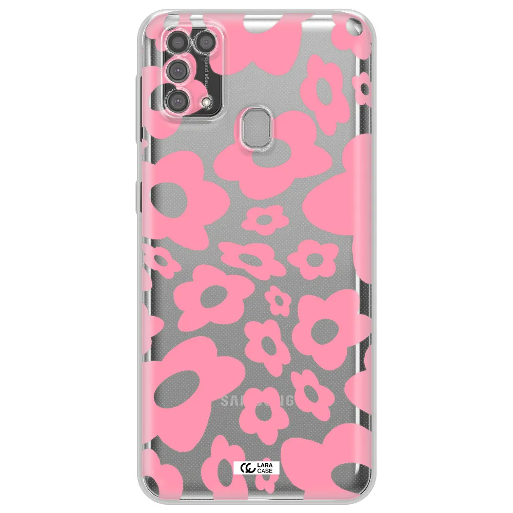 Five Petal Pink Flower Samsung M31 Clear TPU Case