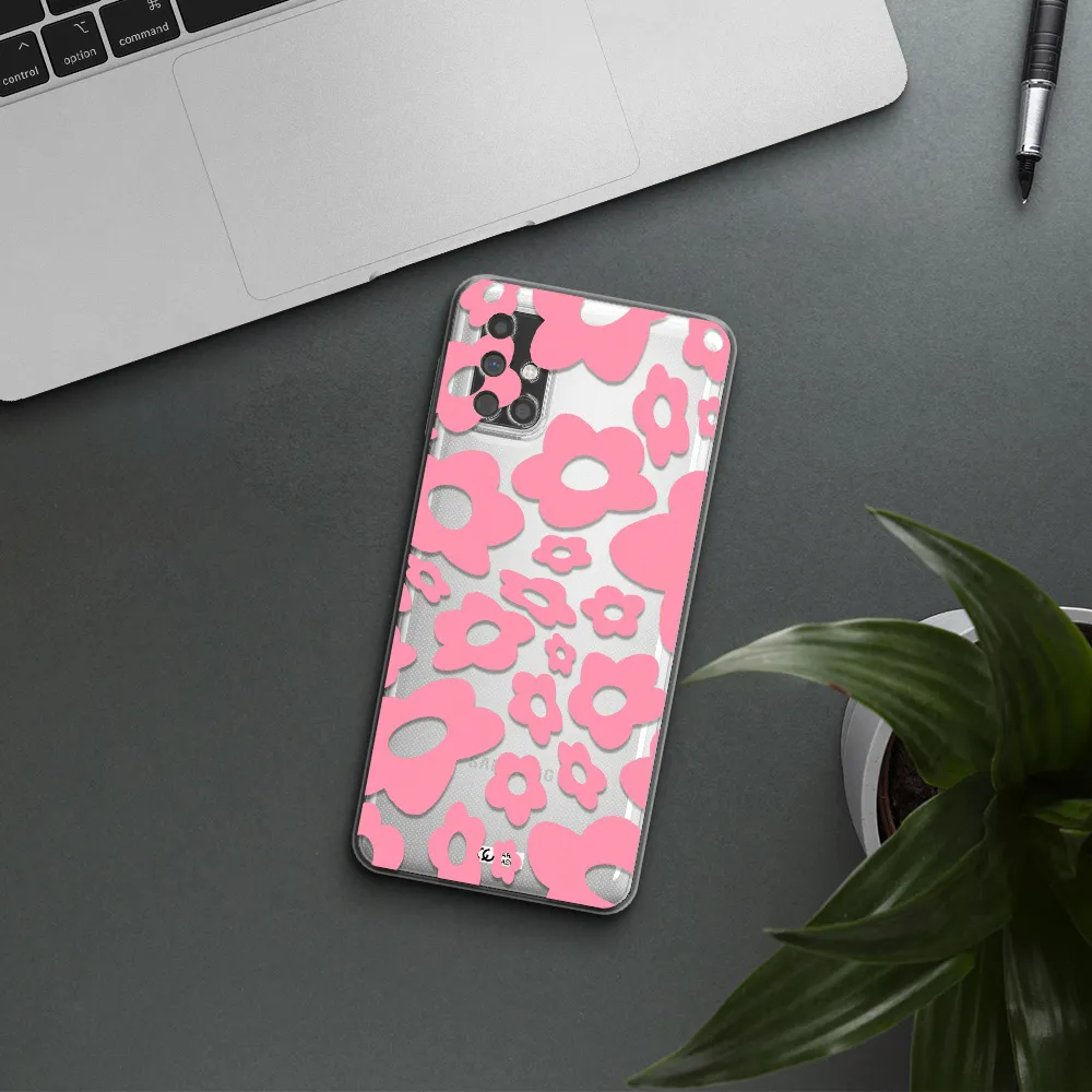 Five Petal Pink Flower Samsung M31S Clear TPU Case