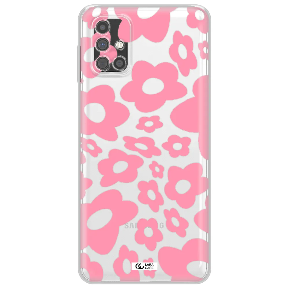 Five Petal Pink Flower Samsung M51 Clear TPU Case