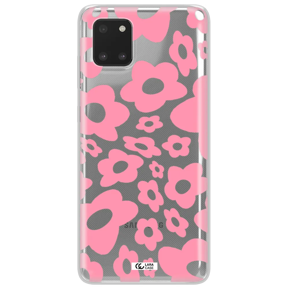 Five Petal Pink Flower Samsung Note 10 Lite Clear TPU Case