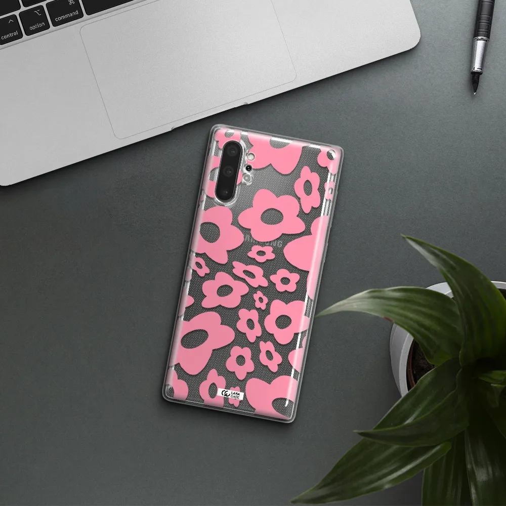Five Petal Pink Flower Samsung Note 10 Plus Clear TPU Case
