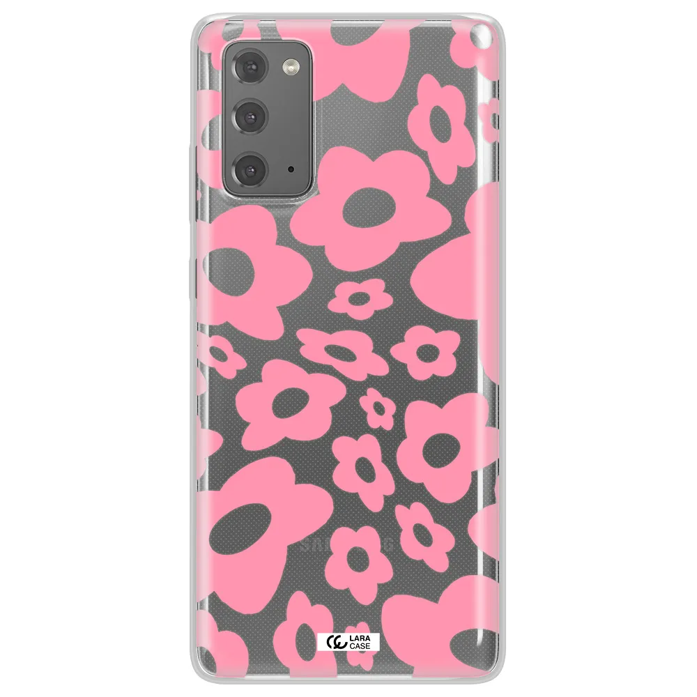 Five Petal Pink Flower Samsung Note 20 Clear TPU Case
