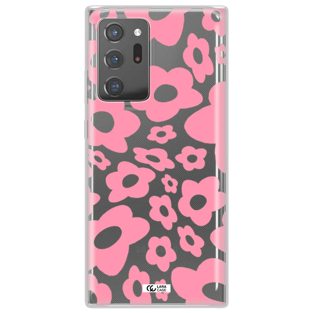 Five Petal Pink Flower Samsung Note 20 Ultra Clear TPU Case