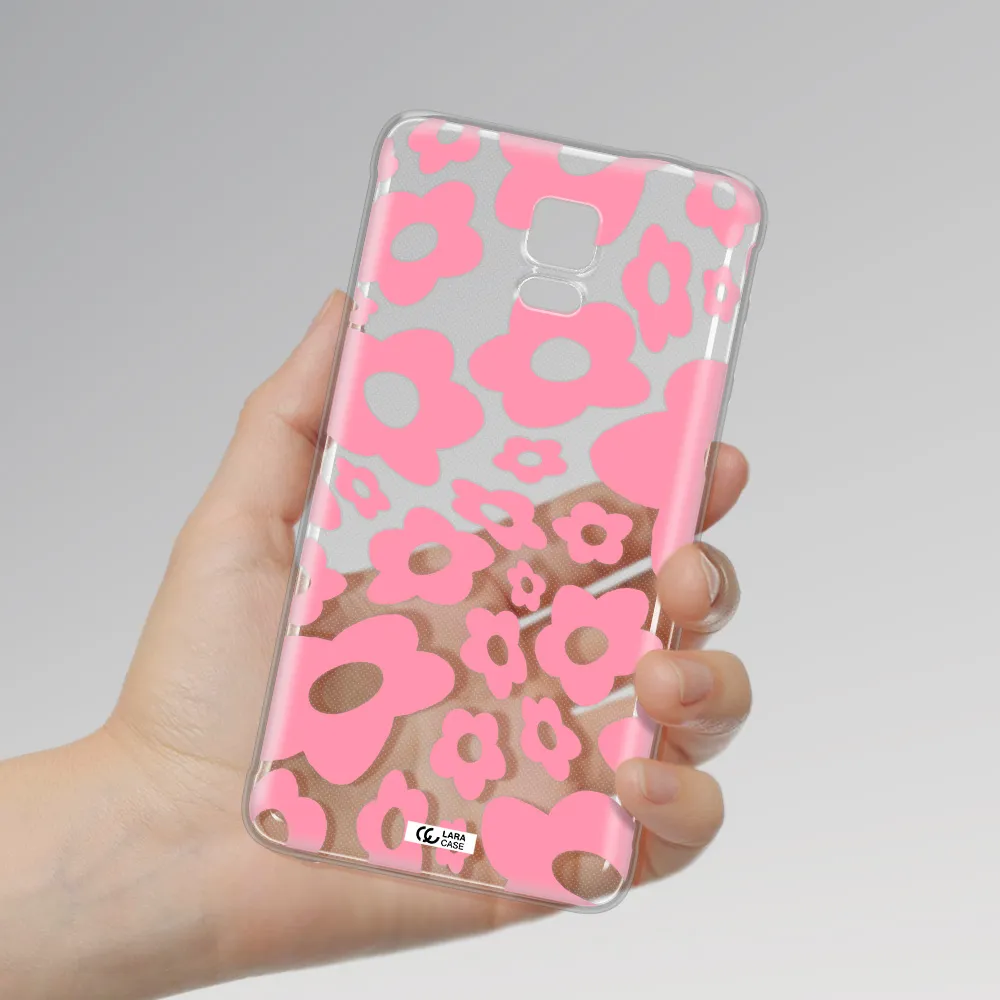 Five Petal Pink Flower Samsung Note 4 Clear TPU Case