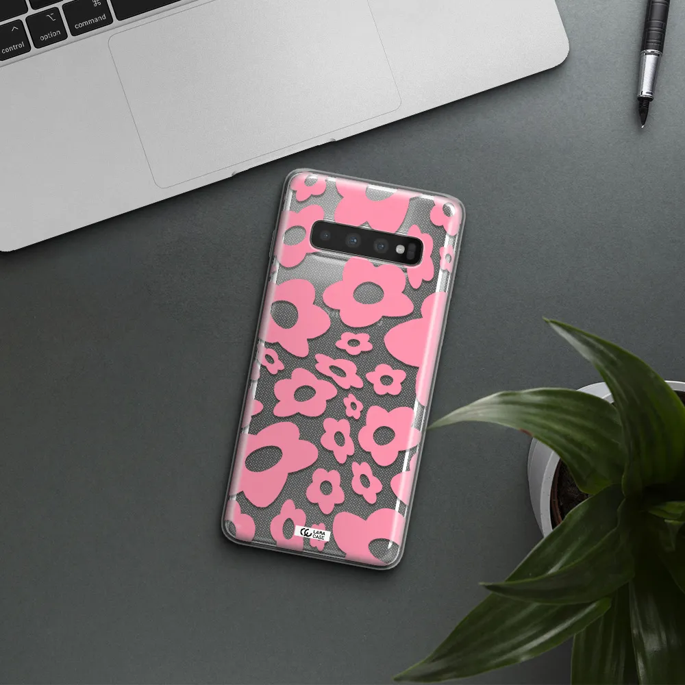Five Petal Pink Flower Samsung S10 Clear TPU Case