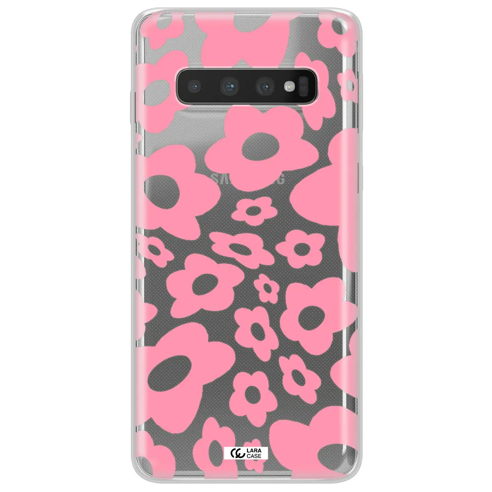 Five Petal Pink Flower Samsung S10 Plus Clear TPU Case