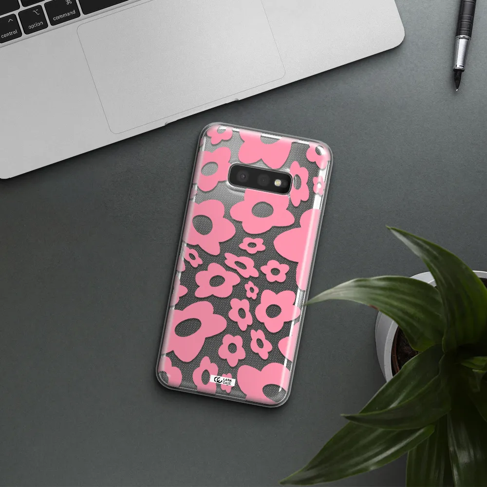 Five Petal Pink Flower Samsung S10e Clear TPU Case
