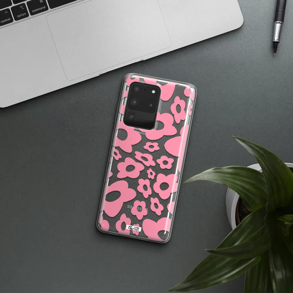 Five Petal Pink Flower Samsung S20 Ultra Clear TPU Case